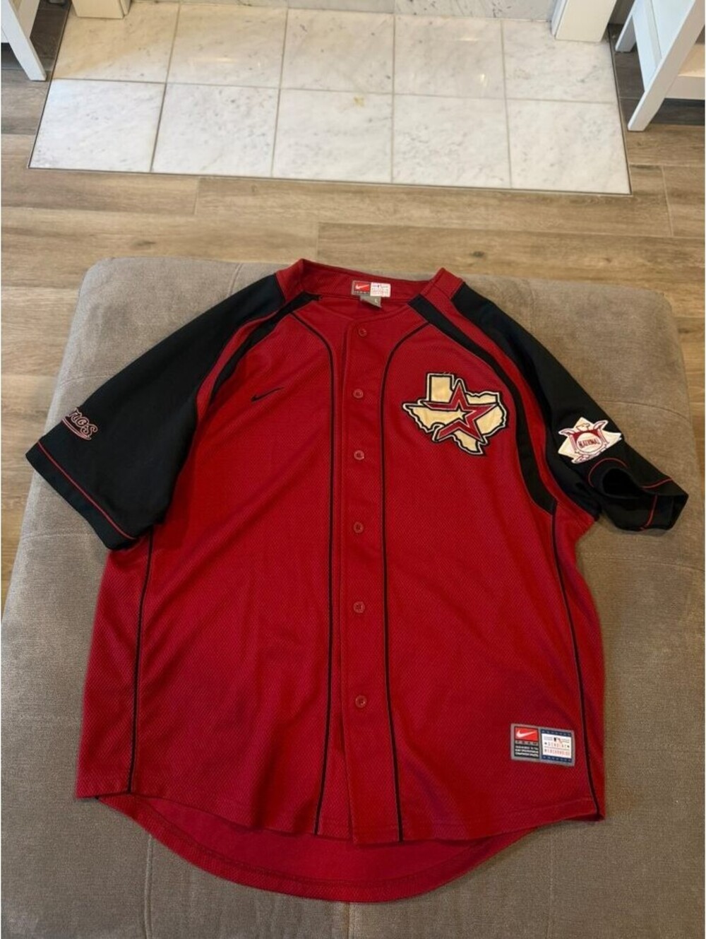 Nike Team Houston Astros Baseball Jersey Red Black L MLB